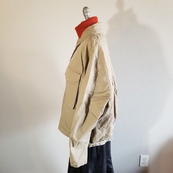 H&M Tan Oversized Minimalist Military Jacket Size Medium - Picture 3 of 13